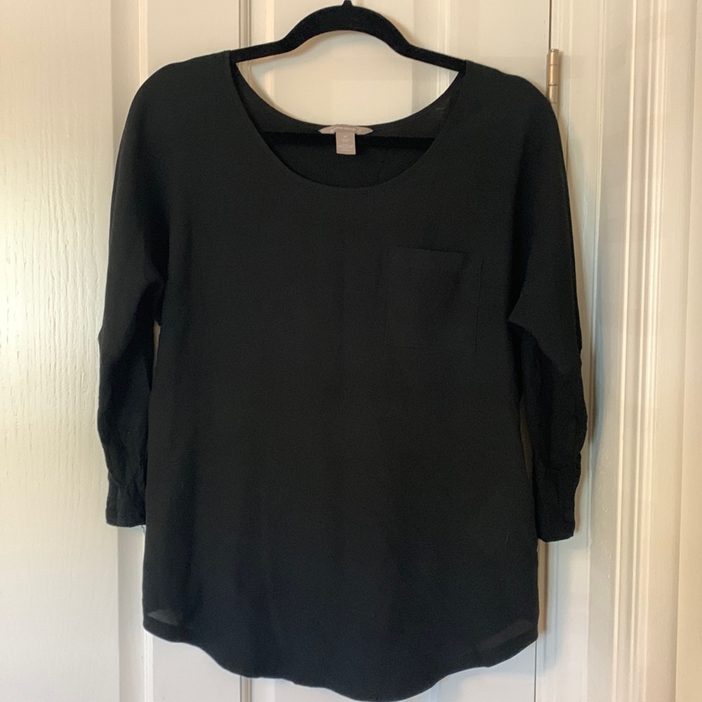 Mixed Media 3/4 Sleeve Top